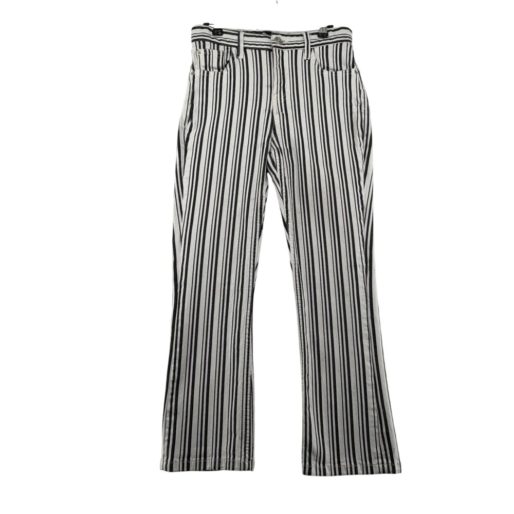 BDG Urban Outfitters Railroad Striped Denim Cropped Straight Leg Jeans Womens 26
